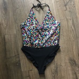 Topshop Sequinned Bodysuit